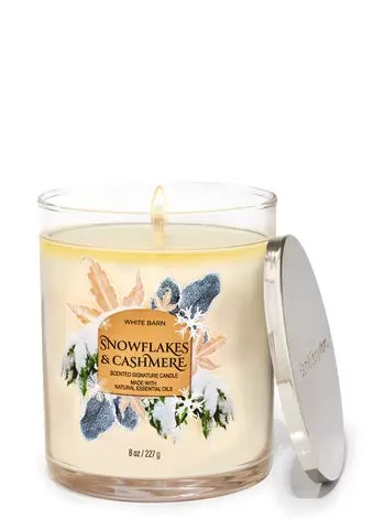 White Barn
Snowflakes & Cashmere
Signature Single Wick Candle