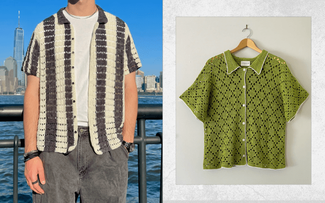 Crochet Button-Up Shirt