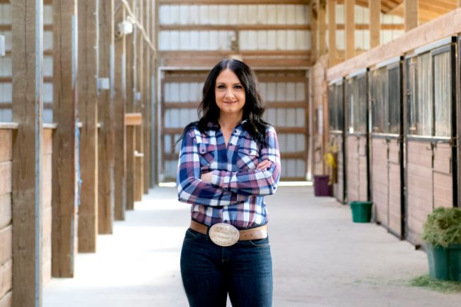 Ashleigh on "Farming for Love" on CTV.