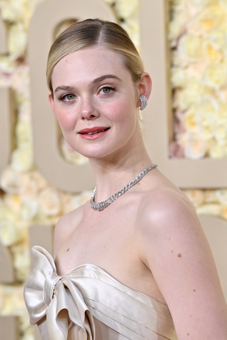 BEVERLY HILLS, CALIFORNIA - JANUARY 07: Elle Fanning attends the 81st Annual Golden Globe Awards at The Beverly Hilton on January 07, 2024 in Beverly Hills, California. (Photo by Axelle/Bauer-Griffin/FilmMagic)