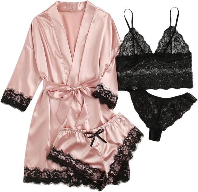 WDIRARA Silk Satin Pajamas Set