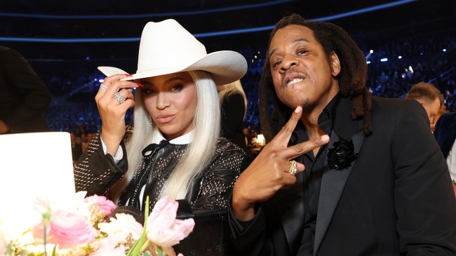 Beyonce Texas Hold Em Beyoncé and Jay-Z attend the 66th GRAMMY Awards at Crypto.com Arena on February 04, 2024 in Los Angeles, California