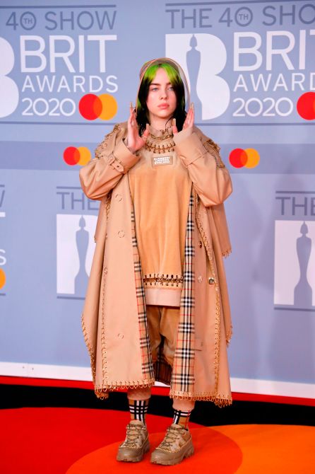 Billie Eilish at the BRIT Awards in London.