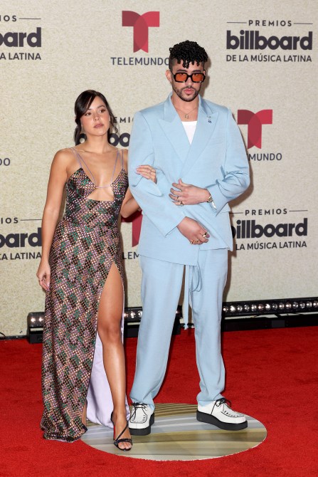 Bad Bunny and Gabriela Berlingeri at the Billboard Latin Music Awards in Coral Gables, Florida.