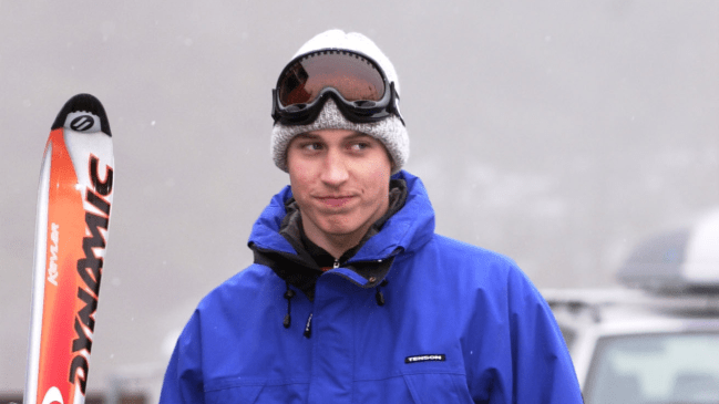 April 11, 2000: Prince William skiing at the Klosters