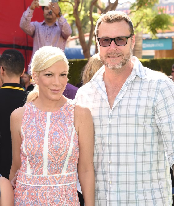 Tori Spelling, Dean McDermott and family attend the premiere of 20th Century Fox's 'The Peanuts Movie' at Regency Village Theatre on November 1, 2015 in Westwood, California.