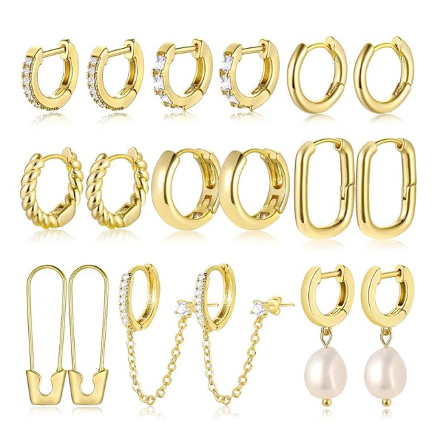 Last-Minute Mother's Day Gifts to Buy From Amazon: 9 Pairs Small Gold Huggie Hoop Earrings for Women