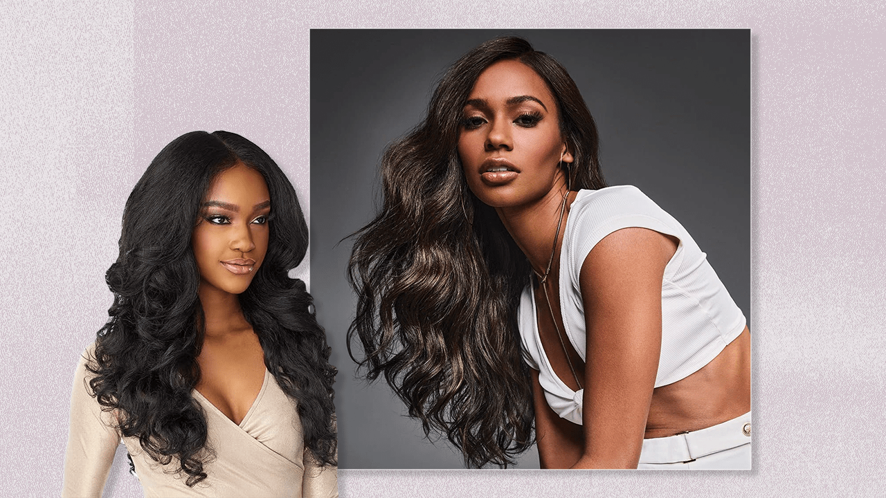 An image of two women with long, wavy brown hair.