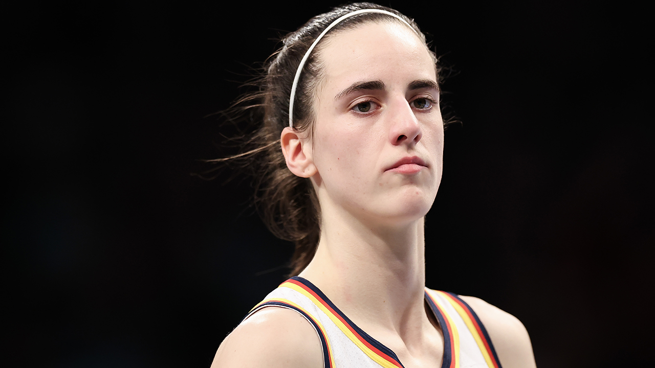 Caitlin Clark #22 of the Indiana Fever looks on against the New York Liberty during the first half at Barclays Center on June 02, 2024 in New York City.