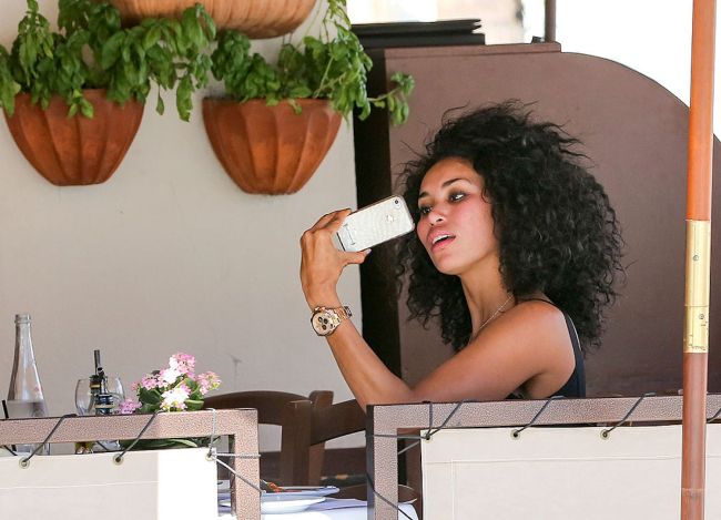 V. Stiviano is seen on August 05, 2014 in Los Angeles, California.  