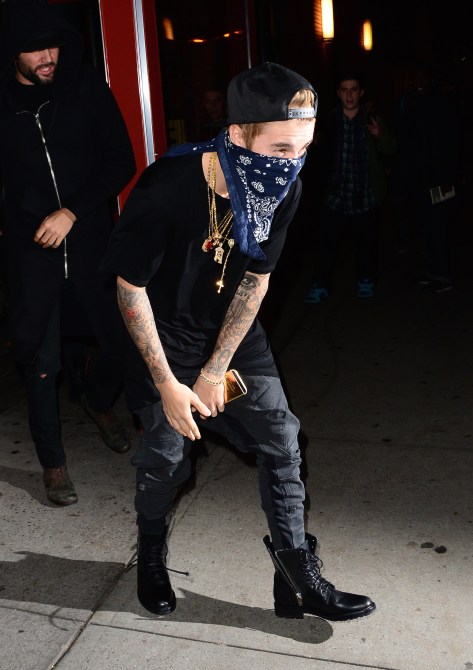 Singer Justin Bieber is seen in Soho on November 25, 2014 in New York City.