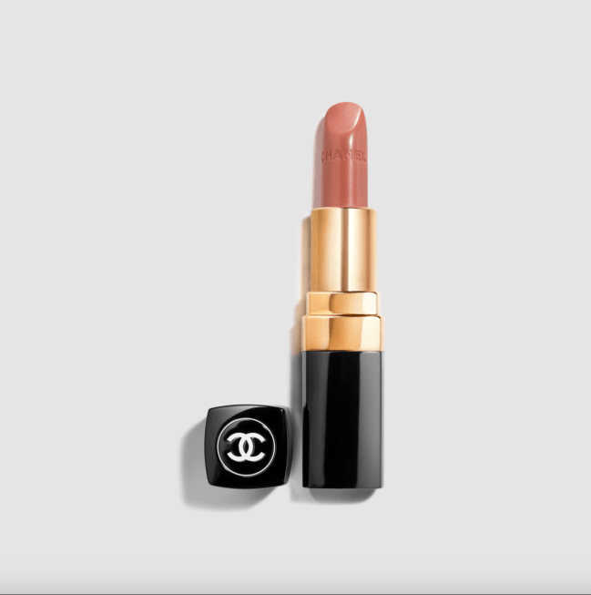 Chanel Rouge Coco Lipstick in Adrienne in a gold and black bullet.