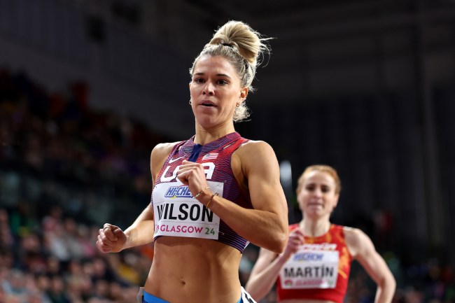 Allie Wilson of Team United States competes in the Women's 800 Metres Heats on Day One of the World Athletics Indoor Championships Glasgow 2024 at Emirates Arena on March 01, 2024 in Glasgow, Scotland.