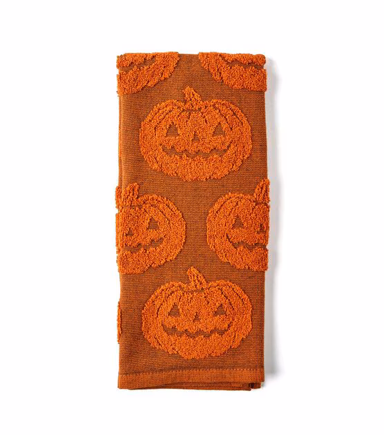 Orange pumpkin kitchen towel