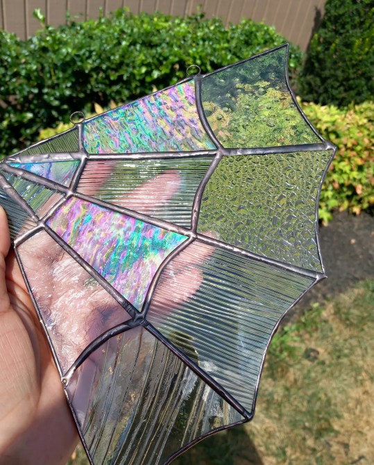 Stained glass spiderweb