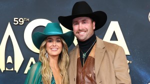Lainey Wilson and Devlin "Duck" Hodges attend the 59th Annual Country Music Association Awards at Music City Center on November 19, 2025 in Nashville, Tennessee.
