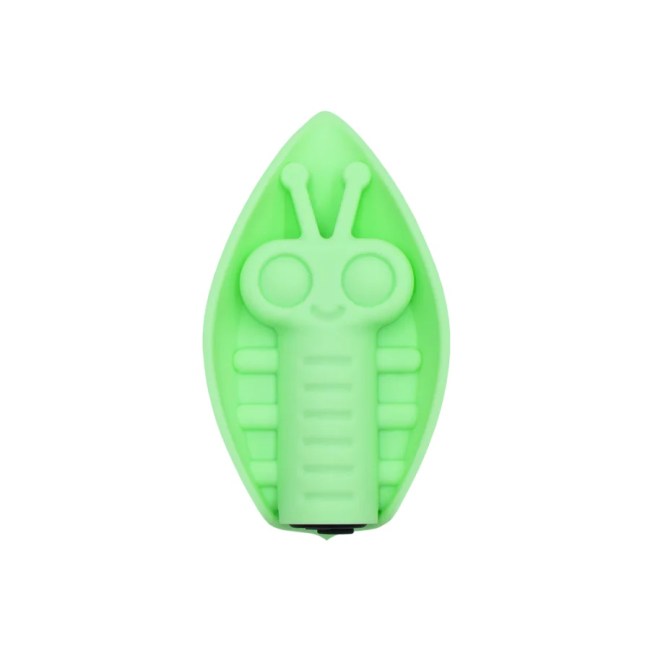 A green bug-shaped sex toy