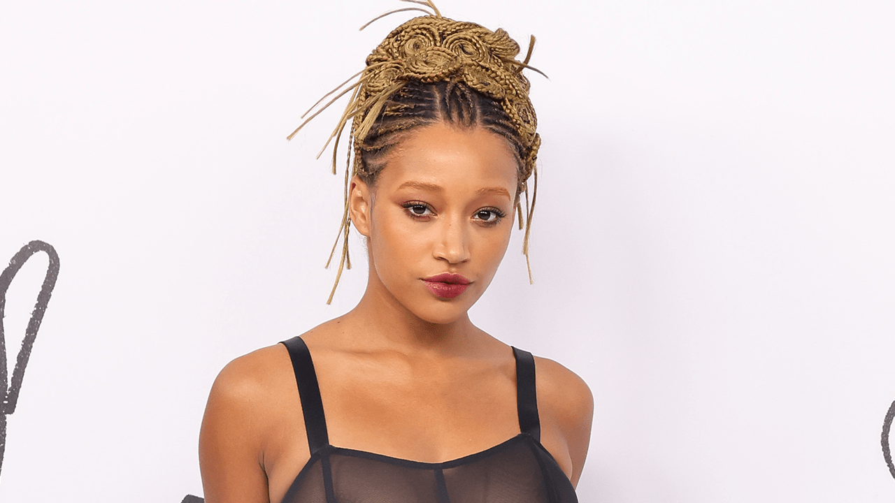 Amandla Stenberg wearing a sheer dress.