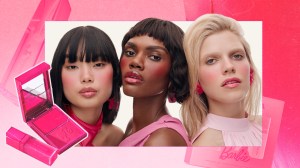 Collage of models wearing the Patrick Ta x Barbie collab.