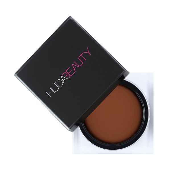 Huda Beauty Tantour Contour & Bronzer Cream in a square pot.