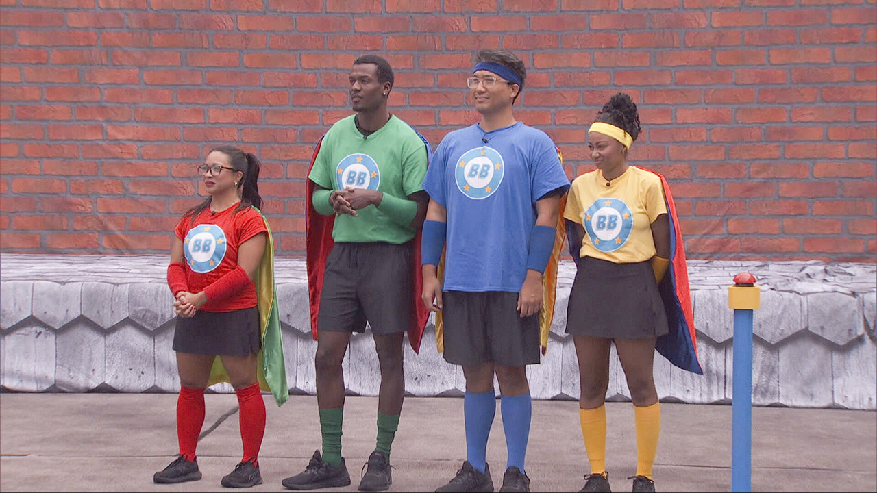 BIG BROTHER October 3 on the CBS Television Network and streaming on Paramount+ (live and on-demand for Paramount+ with SHOWTIME subscribers, or on-demand for Paramount+ Essential subscribers the day after the episode airs)* Pictured: Rubina Bernabe, Cam Sullivan-Brown, Kimo Apaka and Chelsie Baham.