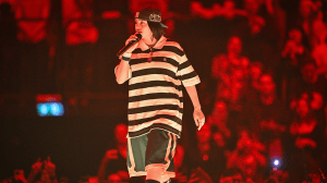 Billie Eilish performs at Avicii Arena on April 23, 2025 in Stockholm, Sweden.