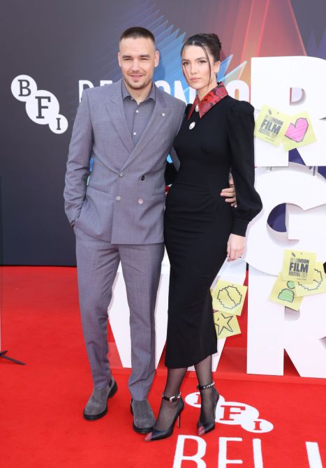 Liam Payne and Maya Henry attend the "Ron's Gone Wrong" World Premiere during the 65th BFI London Film Festival at The Royal Festival Hall on October 09, 2021 in London, England.