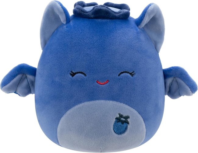 A blue bat stuffed animal