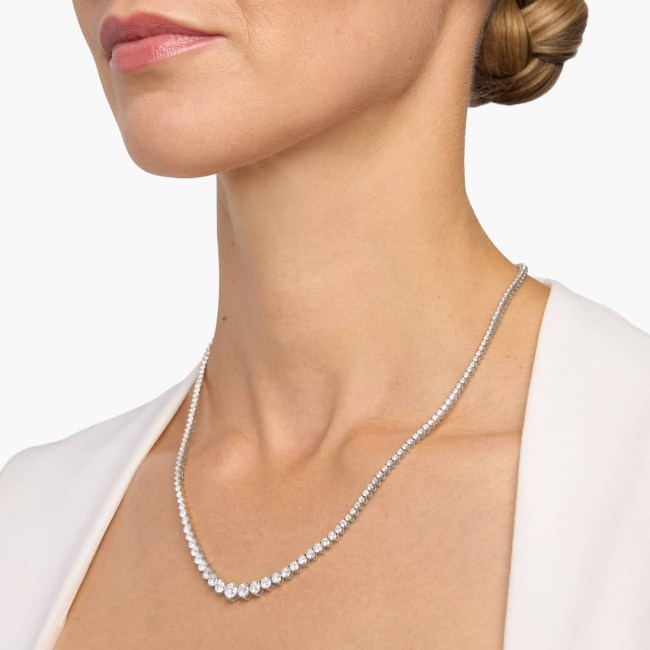 Blue Nile Graduated Lab Grown Diamond Eternity Necklace