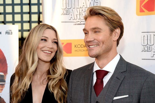Actors Sarah Roemer (L) and Chad Michael Murray attend the premiere of Momentum Pictures' "Outlaws And Angels" at Ahrya Fine Arts Movie Theater on July 12, 2016 in Beverly Hills, California.