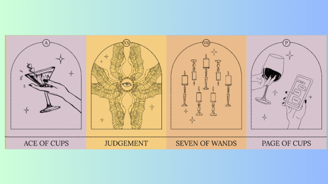 A series of Tarot cards