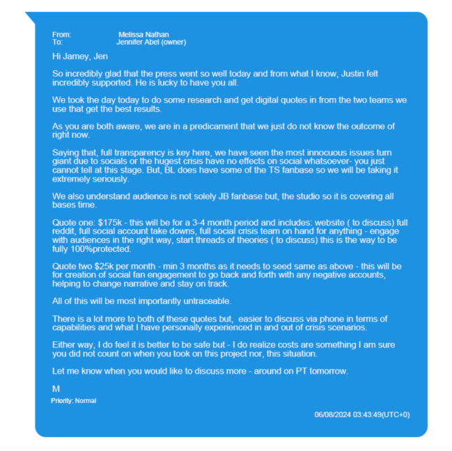 text from Blake Lively v. Wayfarer Studios