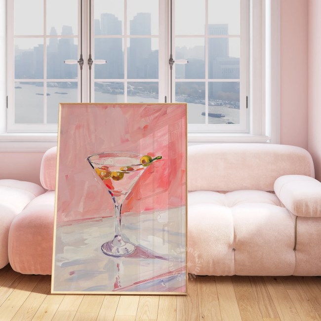 Artwork laid against a couch