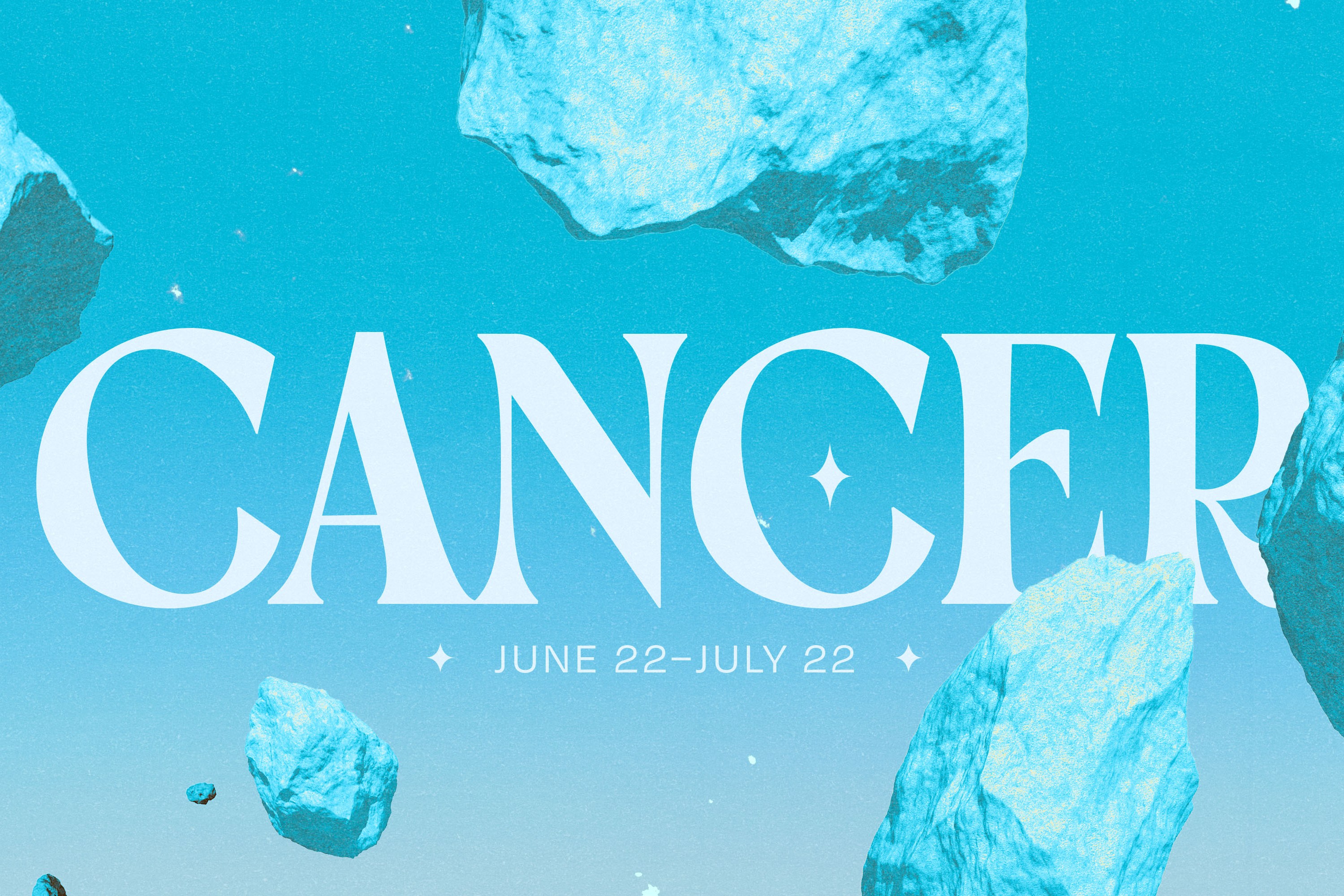 The word 'Cancer' floating over outer space