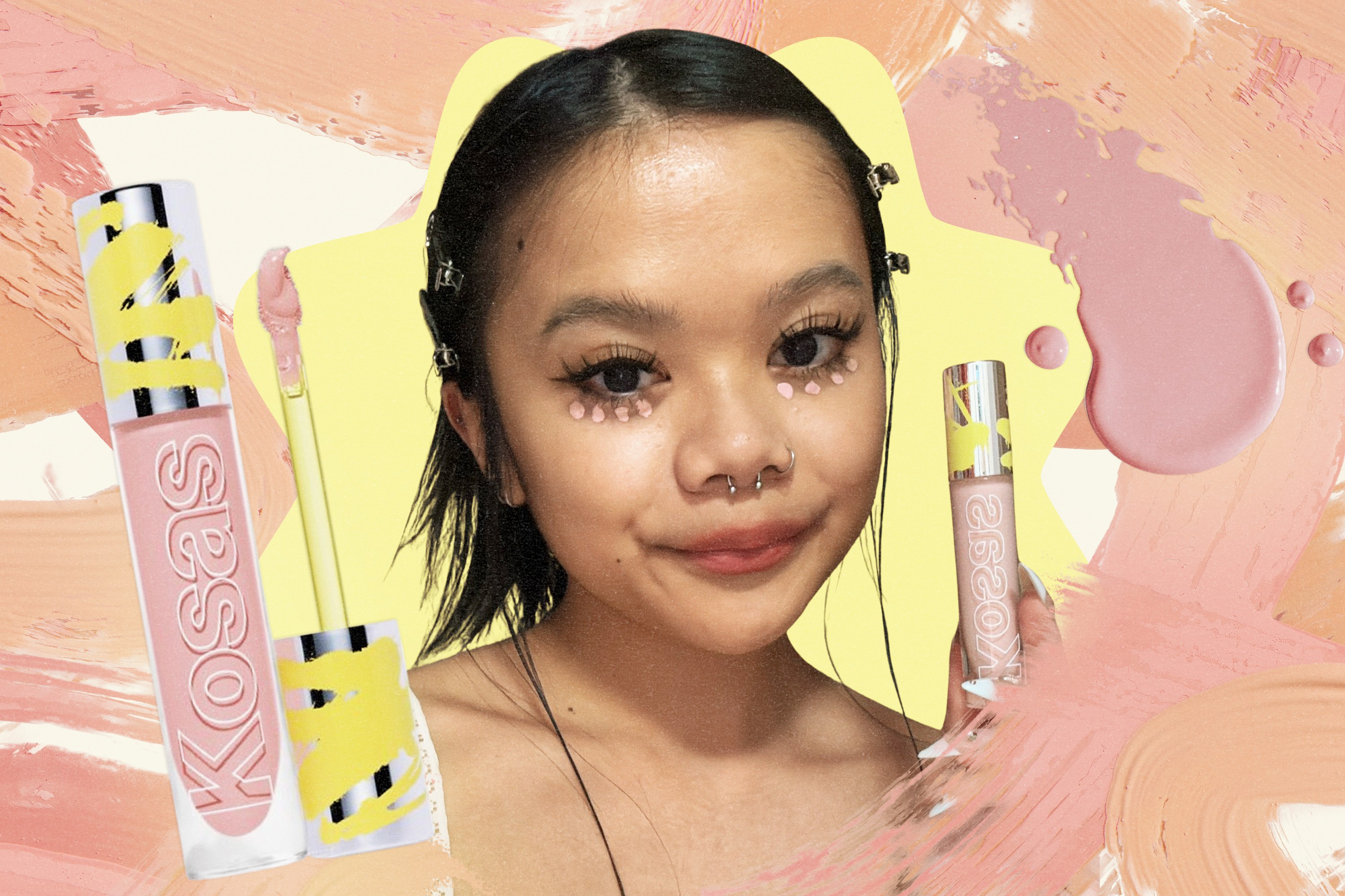 Kleigh Balugo holding the Kosas Revealer Color Corrector.