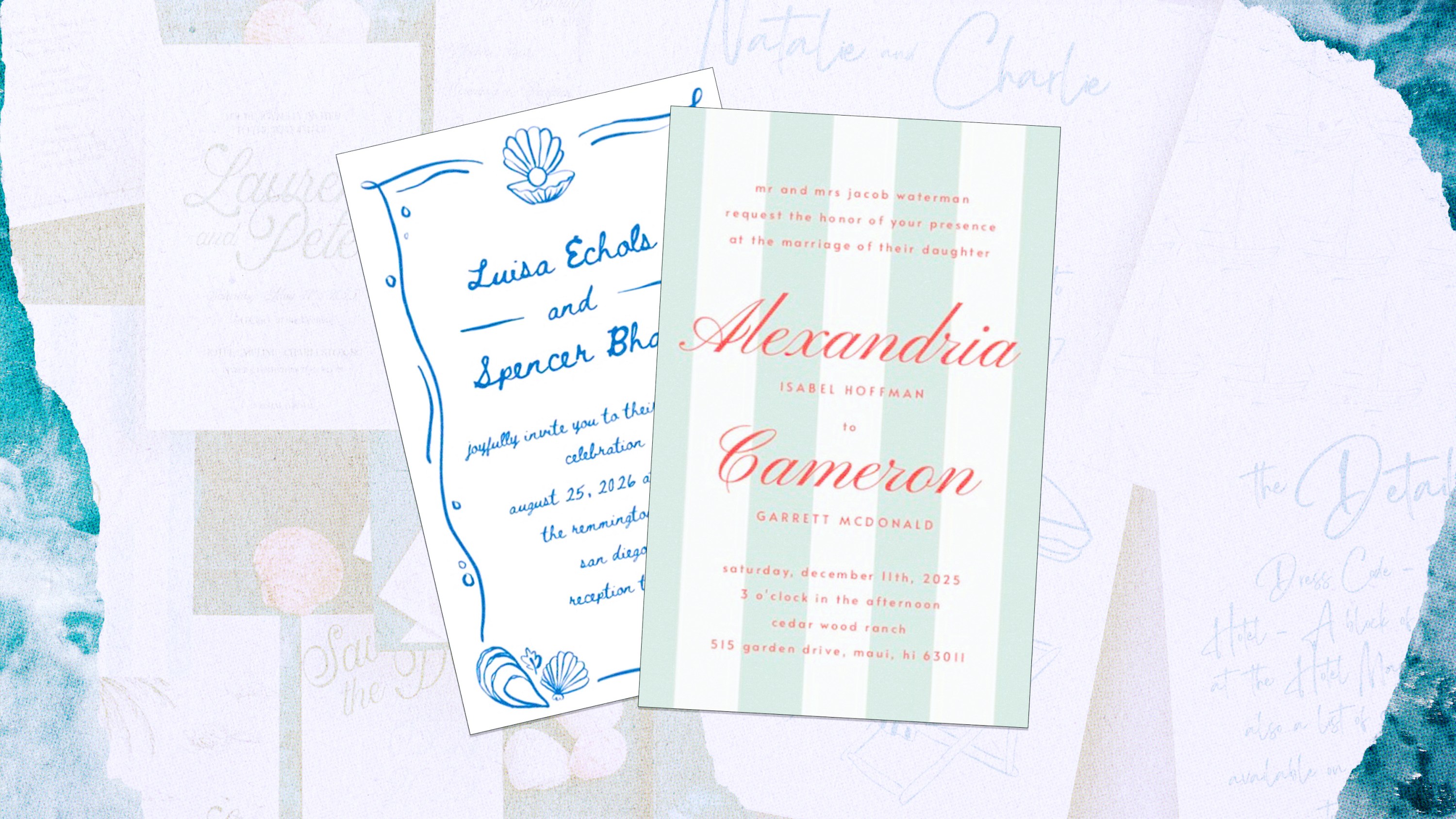 Beach wedding invitations