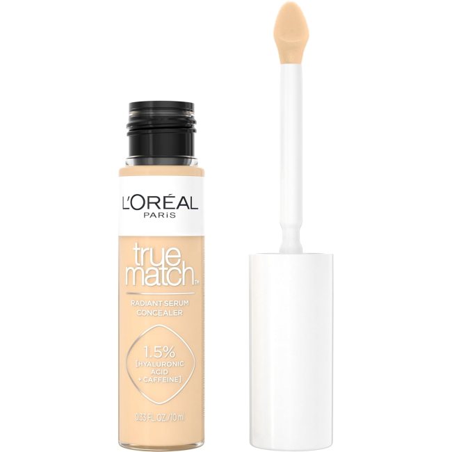 L'Oreal True Match Radiant Serum Concealer in a clear bottle.