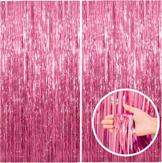 Pink Backdrop Tinsel Curtain