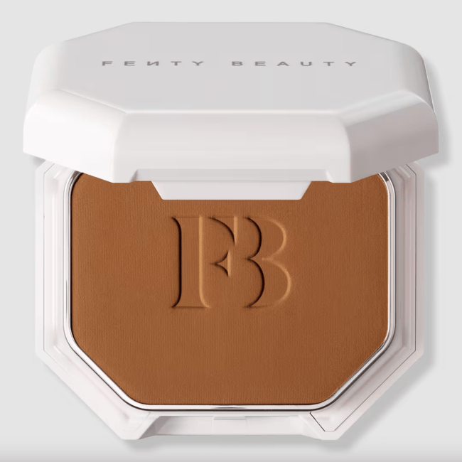 Fenty Beauty Pro Filt’r Soft Matte Longwear Powder Foundation in a white compact.