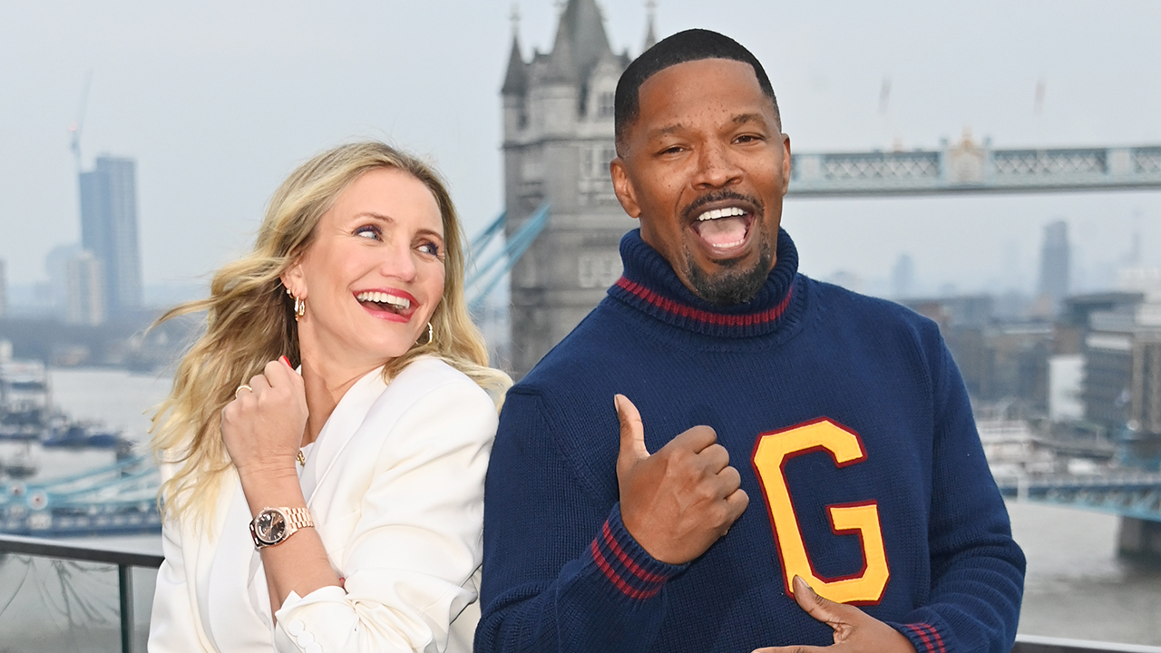 Cameron Diaz and Jamie Foxx attend the London photocall for "Back In Action" at Cheval Three Quays on January 17, 2025 in London, England