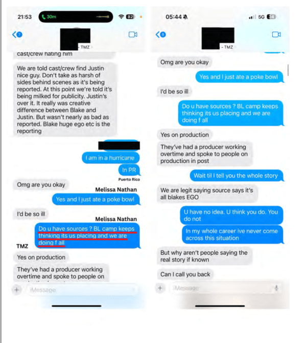 Justin Baldoni texts