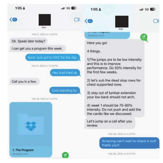 Justin Baldoni texts