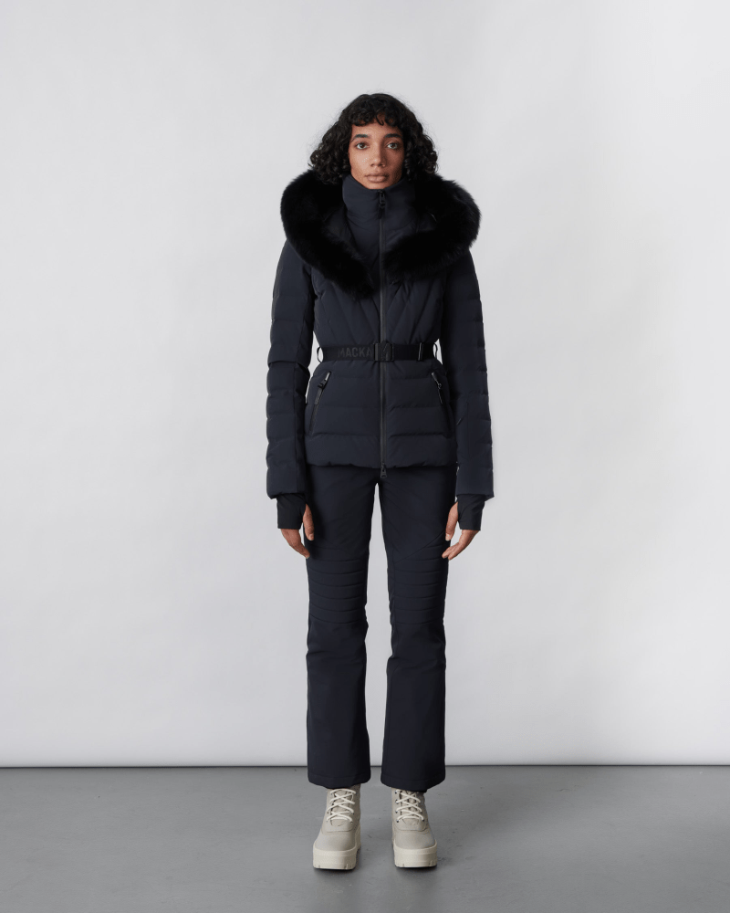 Mackage Elita Down Ski Jacket in black colorway