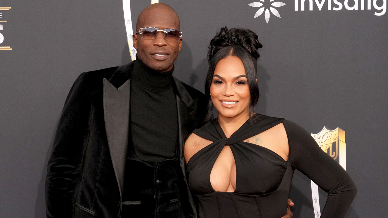 LAS VEGAS, NEVADA - FEBRUARY 08: (L-R) Chad "Ochocinco" Johnson and Sharelle Rosado attend the 13th Annual NFL Honors at Resorts World Theatre on February 08, 2024 in Las Vegas, Nevada. (