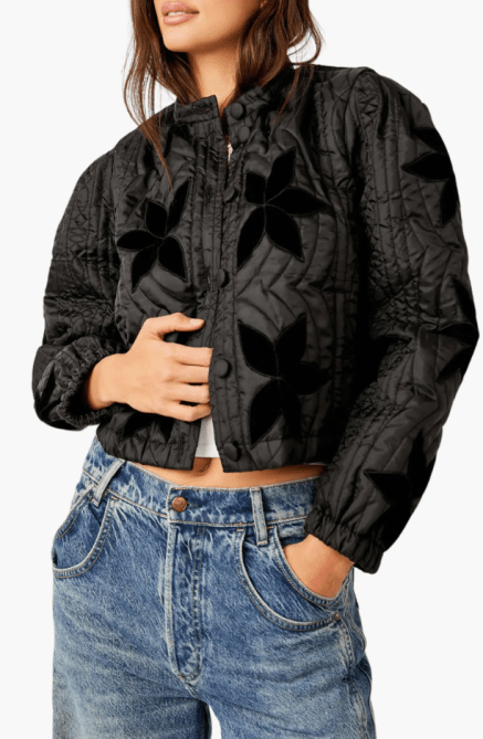 Free People Quinn Quilted Crop Jacket