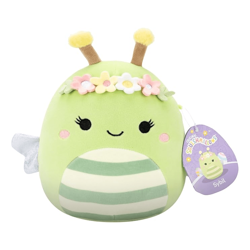 Squishmallows Original 14in Sybil The Green Bee with Flower Crown