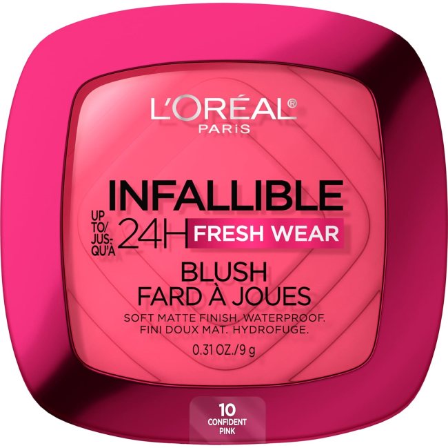 L’Oréal Paris Infallible 24H Fresh Wear Soft Matte Blush in a pink compact.