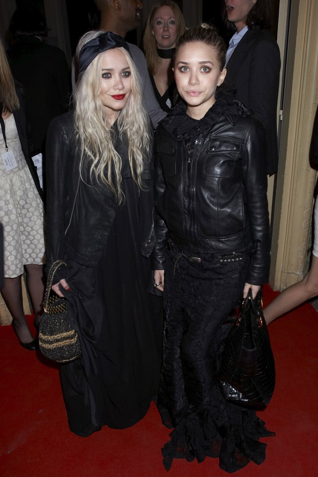 Mary-Kate Olsen and Ashley Olsen at the Salon France-Ameriques in Paris, France.