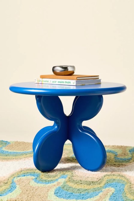 A blue abstract coffee table