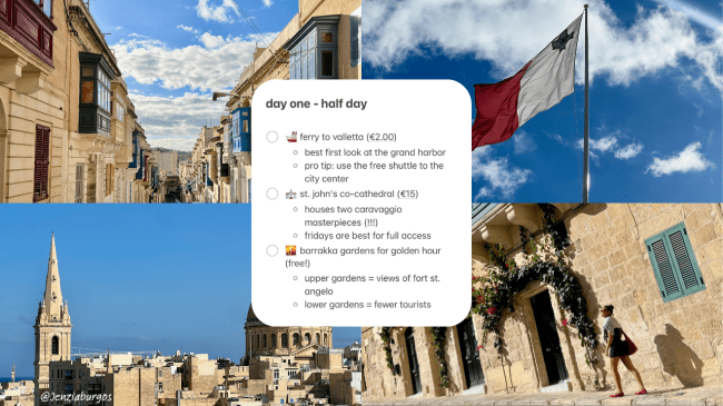 Malta Travel Guide 2025: Day One